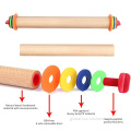 Rolling Pin Adjustable Wood Rolling Pin with Removable Thickness Ring Supplier